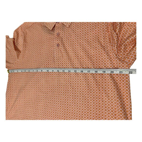 Johnston & Murphy Mens Orange Print Short Sleeve Polo Shirt Size XL Pima Cotton - Picture 9 of 11